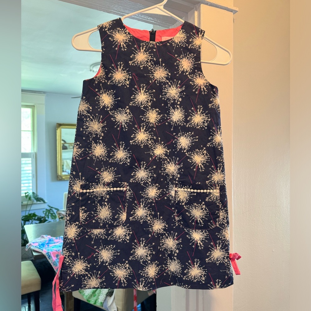 Lilly Pulitzer girls size 10 firework shift dress VGUC